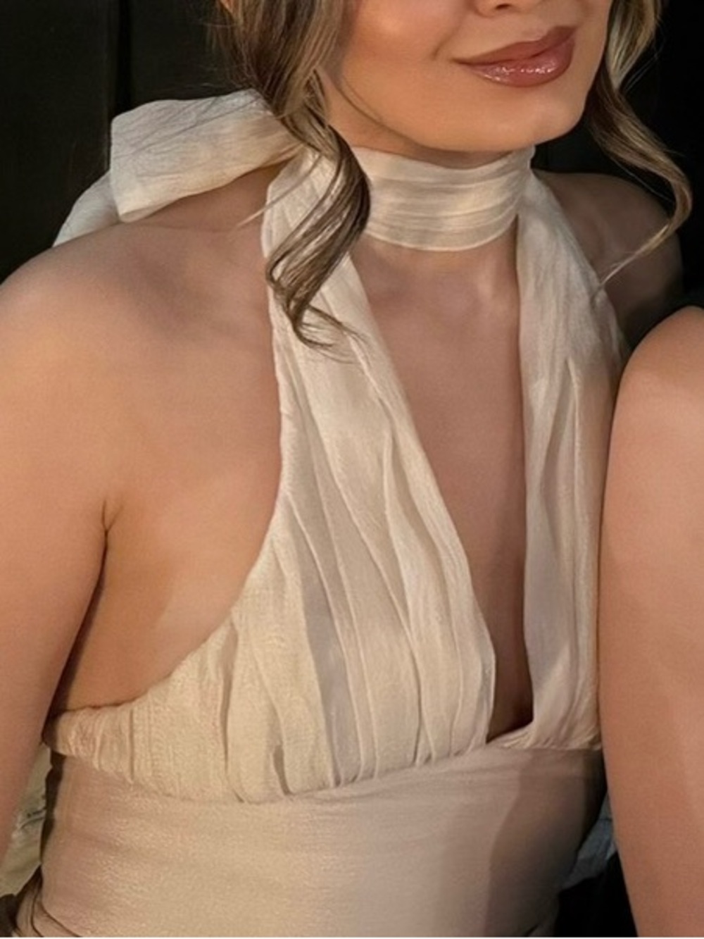 BELINDA HALTER TOP - IVORY - Picture 11 of 11